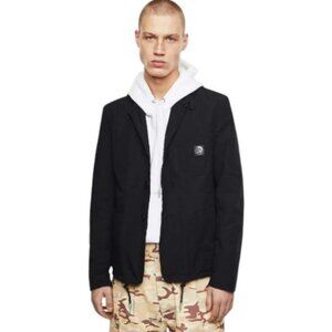 Diesel black notch lapel drawstring hem casual blazer size M